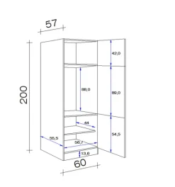 Küchen Geräteumbauschrank LUCCA 200 cm weiß
