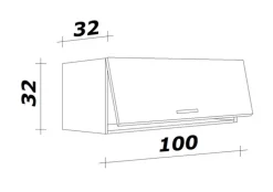 Küchen Hängeschrank AVILA I 100 cm Eiche /weiß matt
