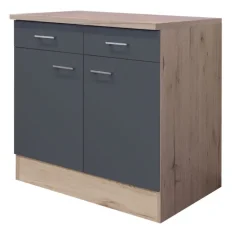 Küchen Unterschrank RALPH 80 cm Eiche/ grau