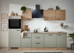 Küchenblock FIONA Schilfgrün / Artisan Eiche 280 cm