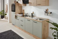 Küchenblock FIONA Schilfgrün / Artisan Eiche 280 cm