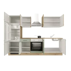 Küchenblock FIONA Schilfgrün / Artisan Eiche 270 cm