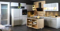 Kücheninsel MURANO 3 ca.138x83x75 cm Noble Elm/ Metal Slate grausilber