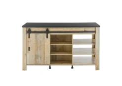 Kücheninsel SHERWOOD ca. 162 x 93 x 77 cm Old Style hell Dekor