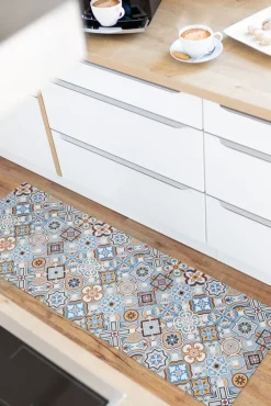 Küchenteppich MARRAKESCH 70 x 200 cm blau/grau