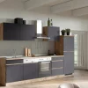 Küchenzeile AALBORG 300 cm Wotan Eiche Dekor/ Matt Grau