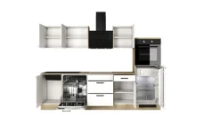 Küchenzeile Heidi Weiß Matt / Cosmopolitan Eiche 280 x 200 x 60 cm