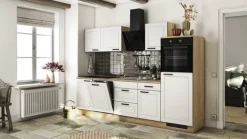 Küchenzeile Heidi Weiß Matt / Cosmopolitan Eiche 280 x 200 x 60 cm