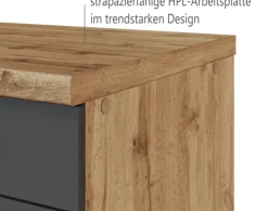 Küchenzeile KOPENHAGEN 300cm Wotan Eiche Dekor/Matt-Grau