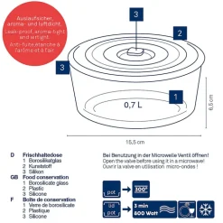 kela Frischhaltedose AURELIA 700 ml Glas rund