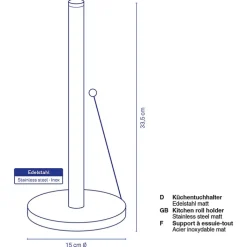kela Küchenrollenhalter ROLLO 33,5 cm Edelstahl silberfarbig