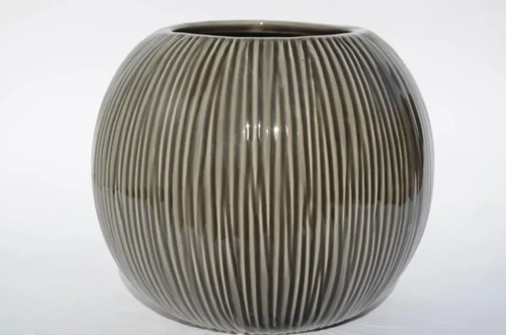 Keramik Vase 13 cm anthrazit