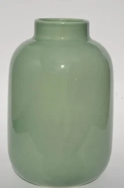 Keramik Vase 18 cm salbei