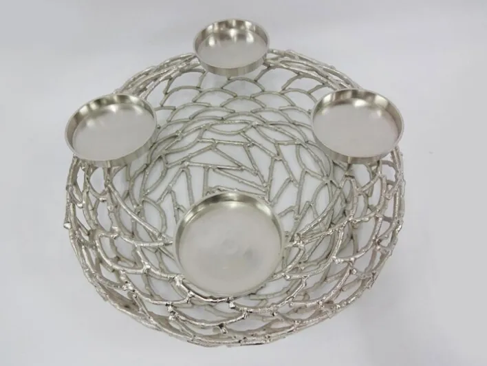 Kerzenständer TWIG 53 cm silberfarbig