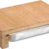 Kesper Schneidebrett mit einer Auffangschale Bambus/Edelstahl 40 x 29 x 11 cm Braun