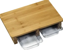 KESPER Schneidebrett mit 2 Auffangschalen Bambus