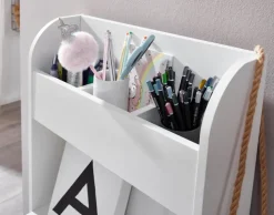 Kinder Schreibtisch mit Regal 50 x 110 cm weiß