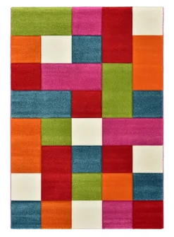 Kinderteppich DIAMOND KIDS KÄSTCHEN 120 x 170 cm mehrfarbig