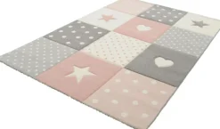 Kinderteppich KIDS STARS 120 x 170 cm rosa