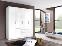 Kleiderschrank DARIA 181 x 197 x 54 cm Holznachbildung weiß