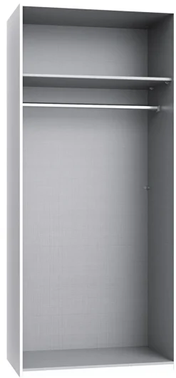 Kleiderschrank Grundelement KIRA 90 x 210 cm weiß