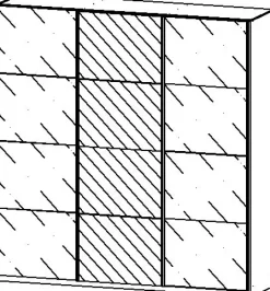 Kleiderschrank KULMBACH 203 x 210 cm Seidengrau/Grauglastüren