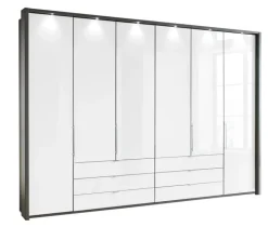 Kleiderschrank LOFT Havanna/ Glas weiß