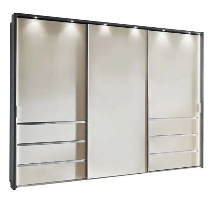 Kleiderschrank MALIBU Eiche-Mocca/ Kieselgrau