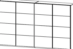 Kleiderschrank PANORAMA 361 x 62 cm NB weiß