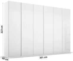 Kleiderschrank SKAT Kristallweiß/ Glas Kristallweiß