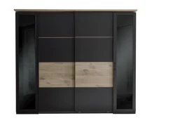 Kleiderschrank STYLE 267 x 225 cm Anthrazit/ Viking Oak hell