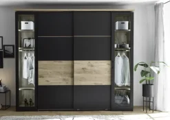 Kleiderschrank STYLE 267 x 225 cm Anthrazit/ Viking Oak hell