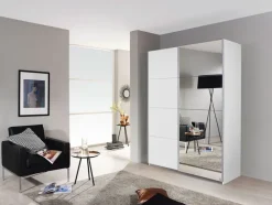 Kleiderschrank SUBITO 136 x 61 cm Spiegelglas/NB weiß