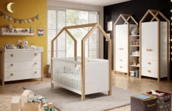 Kleiderschrank-Set BEACH 3-teilig Kiefer weiß/ Abs. Birke