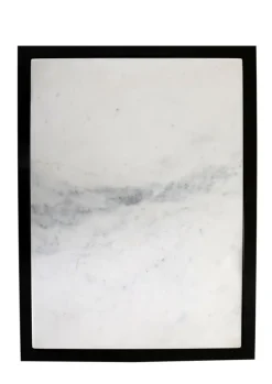 Kommode 48 x 69 cm Platte Marmor weiß/Türfront Strukturglas