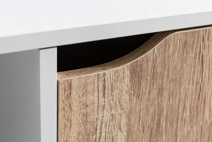 Kommode 89 x 91 cm weiß/ braun