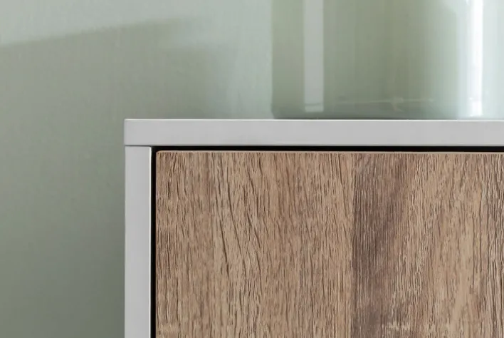 Kommode 89 x 91 cm weiß/ braun