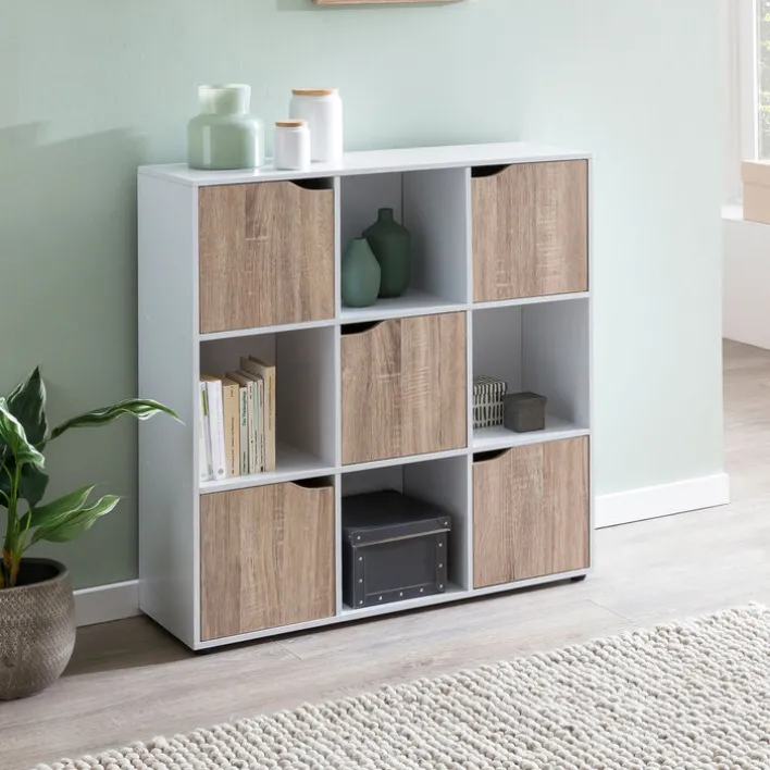 Kommode 89 x 91 cm weiß/ braun