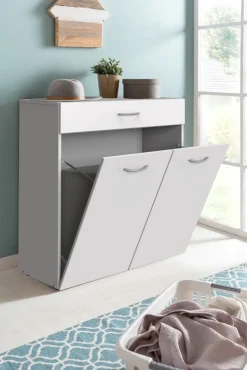 Kommode 80 x 98 x 40 cm Holznachbildung weiß