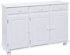 Kommode ALEXANDER 130x87x43 cm Massivholz weiß