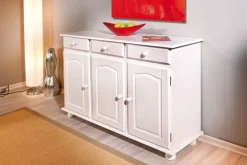 Kommode ALEXANDER 130x87x43 cm Massivholz weiß