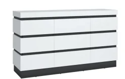 Kommode AMALIA 161x93 cm Alpinweiß/Anthrazit