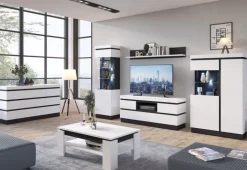 Kommode AMALIA 161x93 cm Alpinweiß/Anthrazit