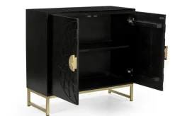 Kommode ARAS Holz 85 x 80 cm schwarz/goldfarbig