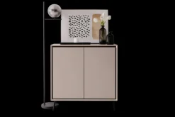 Kommode ARONA 90 x 90 cm sandfarben/schwarz