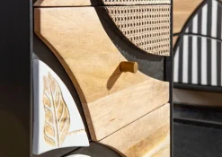 Kommode DAKOTA Mango massiv 110 x 50 x 42 cm gebeizt Mehrfarbig/Schwarz