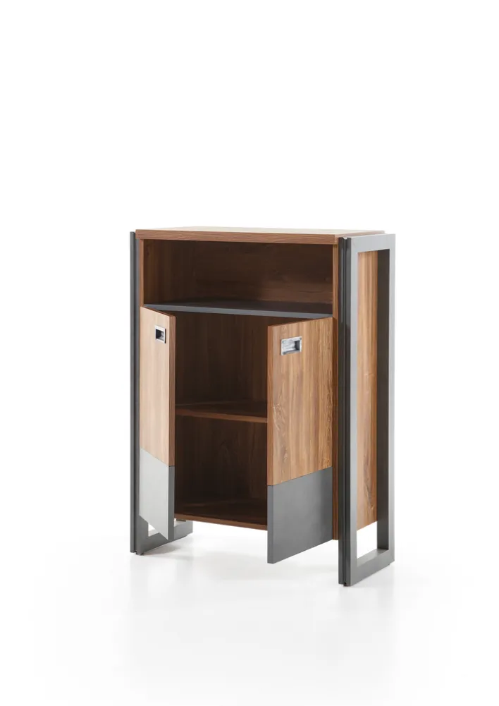 Kommode DETROIT 75 x 100 cm braun/anthrazit