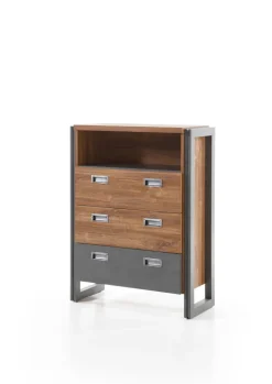 Kommode DETROIT 75 x 100 x 33 cm braun/anthrazit