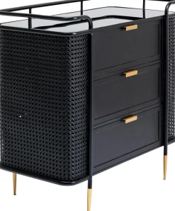 Kommode FENCE schwarz 80x80x40 cm