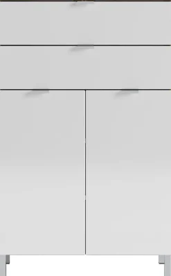 Kommode FEY 60 x 97 cm Eiche/ HG Weiß